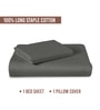 Dark Grey Solid 400 TC Cotton Single Sized Bedsheet with 1 Pillow Cover