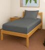 Dark Grey Solid 400 TC Cotton Single Sized Fitted sheet with 1 Pillow Cover