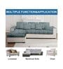 Dark Grey Solid Fur 4 Seater Non Slip L shaped Sofa Cover