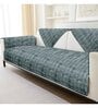Dark Grey Solid Fur 4 Seater Non Slip L shaped Sofa Cover