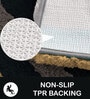 Dark Grey and Beige Stripe Microfibre 30x18 Inches AntiSkid Bath Mat