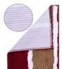 Brown and Maroon Striped Polyester Blend 21x13 Inches Antiskid Bath Mat (2Pcs)