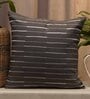 Dark Grey Striped Cotton Blend 16 x 16 Inches Cushion Cover
