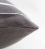 Dark Grey Striped Cotton Blend 16 x 16 Inches Cushion Cover