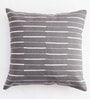 Dark Grey Striped Cotton Blend 16 x 16 Inches Cushion Cover