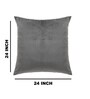 Dark Grey Velevt Solids 24x24 inches  Large Cushion Covers  (2Pcs)