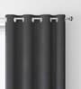 Dark Grey Velevt Solids 7ft Light Filtering Eyelet Door Curtain