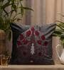 Dark Grey Velvet Floral 16x16 inches Cushion Covers (Set of 1)