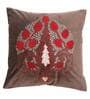 Dark Grey Velvet Floral 16x16 inches Cushion Covers (Set of 1)