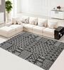 Dark Grey Abstract Wool 5 ft x 7 ft Hand Woven Carpet