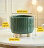 Dark Green Ceramic Indoor Planter with Drainage