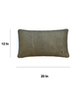 Dark Pewter & Dull Gold Color 100% Cotton Moss 12X20 Inches Knitted Cushion Cover
