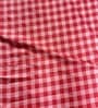 Dark Pink Checkerd Polycotton Double King Fitted Bedsheet With 2 Frill Pillow Covers
