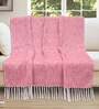 Pink Premium Cotton 59x49 Inches Sofa Throw