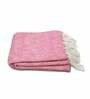 Pink Premium Cotton 59x49 Inches Sofa Throw