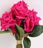 Pink Plastic Dark Rose Bunch Artificial Flowers
