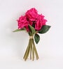 Pink Plastic Dark Rose Bunch Artificial Flowers