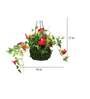 Dark-Pink Polyester Artificial Morning Glory Hanging Creeper Plant with Hanging Metal Stand