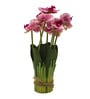 Dark-Pink Polyester Fabric Artificial Orchid Flower Bunch