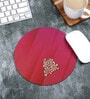 Dark Pink Printed Round Mousepad