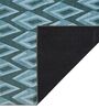 Dark Turquoise Geometric Polyester 5 ft x 7 ft Machine Made Carpet