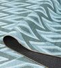 Dark Turquoise Geometric Polyester 5 ft x 7 ft Machine Made Carpet