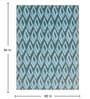 Dark Turquoise Geometric Polyester 5 ft x 7 ft Machine Made Carpet