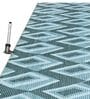 Dark Turquoise Geometric Polyester 8 ft x 10 ft Machine Made Carpet