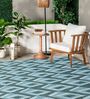 Dark Turquoise Geometric Polyester 8 ft x 10 ft Machine Made Carpet