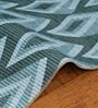 Dark Turquoise Geometric Polyester 9 ft x 12 ft Machine Made Carpet