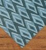 Dark Turquoise Geometric Polyester 9 ft x 12 ft Machine Made Carpet