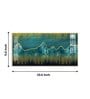 Dark Turquoise Mountains Glass Finish Horizontal Wall Art