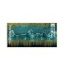 Dark Turquoise Mountains Glass Finish Horizontal Wall Art