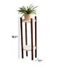 Dark Wooden Finish Round Double Decker Planter Stand