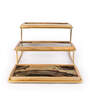 Darkbrown Mango wood & Aluminium 17 Inch Appetizer Platters