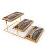 Darkbrown Mango wood & Aluminium 17 Inch Appetizer Platters