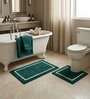 Darkgreen Cotton 20X30 Inches Anti-Skid Bath Mat Set Of 2
