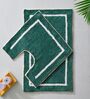 Darkgreen Cotton 20X30 Inches Anti-Skid Bath Mat Set Of 2