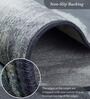 DarkGrey Floral 3x5 Feet Machine Made Carpet