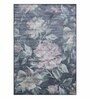DarkGrey Floral 3x5 Feet Machine Made Carpet