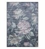 DarkGrey Floral 4x6 Feet Machine Made Carpet