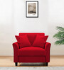 Daroo Velvet 1 Seater Sofa in Berry Maroon Colour