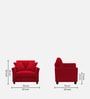 Daroo Velvet 1 Seater Sofa in Berry Maroon Colour