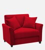 Daroo Velvet 1 Seater Sofa in Berry Maroon Colour