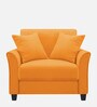 Daroo Velvet 1 Seater Sofa In Tangerine Orange Colour