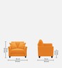 Daroo Velvet 1 Seater Sofa In Tangerine Orange Colour