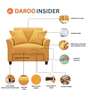 Daroo Velvet 1 Seater Sofa In Tangerine Orange Colour