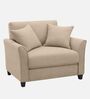 Daroo Velvet Fabric 1 Seater Sofa In Beige Colour