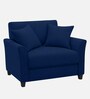 Daroo Velvet Fabric 1 Seater Sofa In Blue Colour