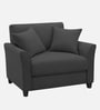 Daroo Velvet Fabric 1 Seater Sofa In Grey Colour